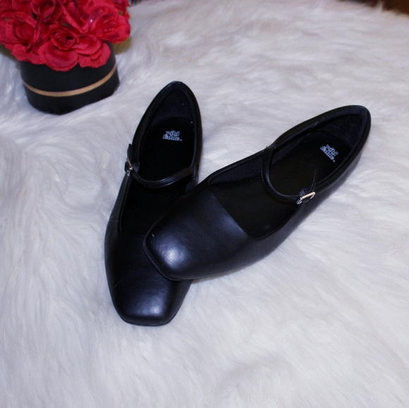wild fable Shoes - Wild Fable Women's 11 Black Elsa Square Toe Mary Jane Ballet Flats Shoes